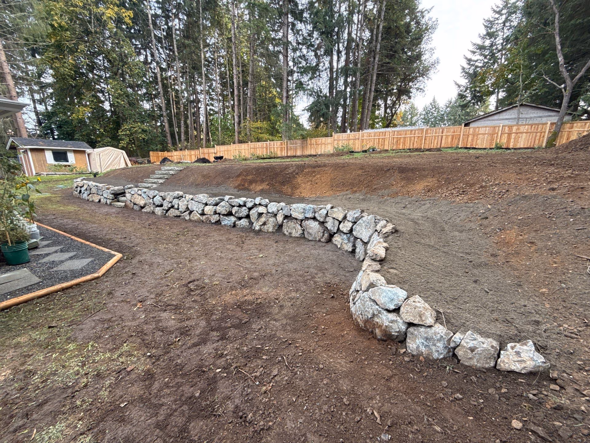 Retaining wall project in Nanaimo, BC