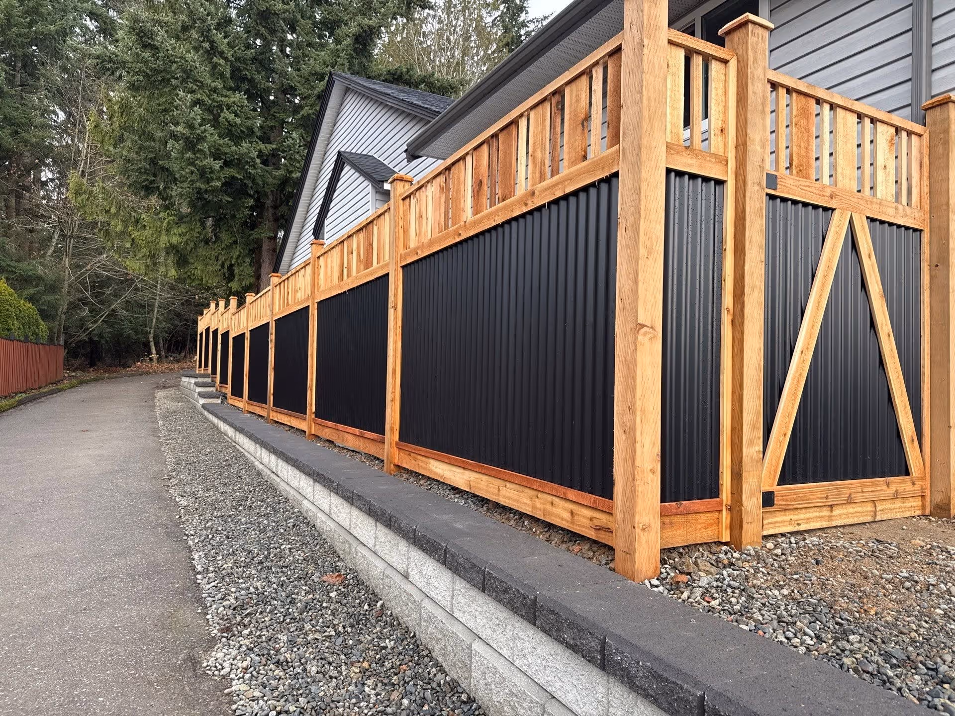 Wood fence installed in Nanaimo, BC