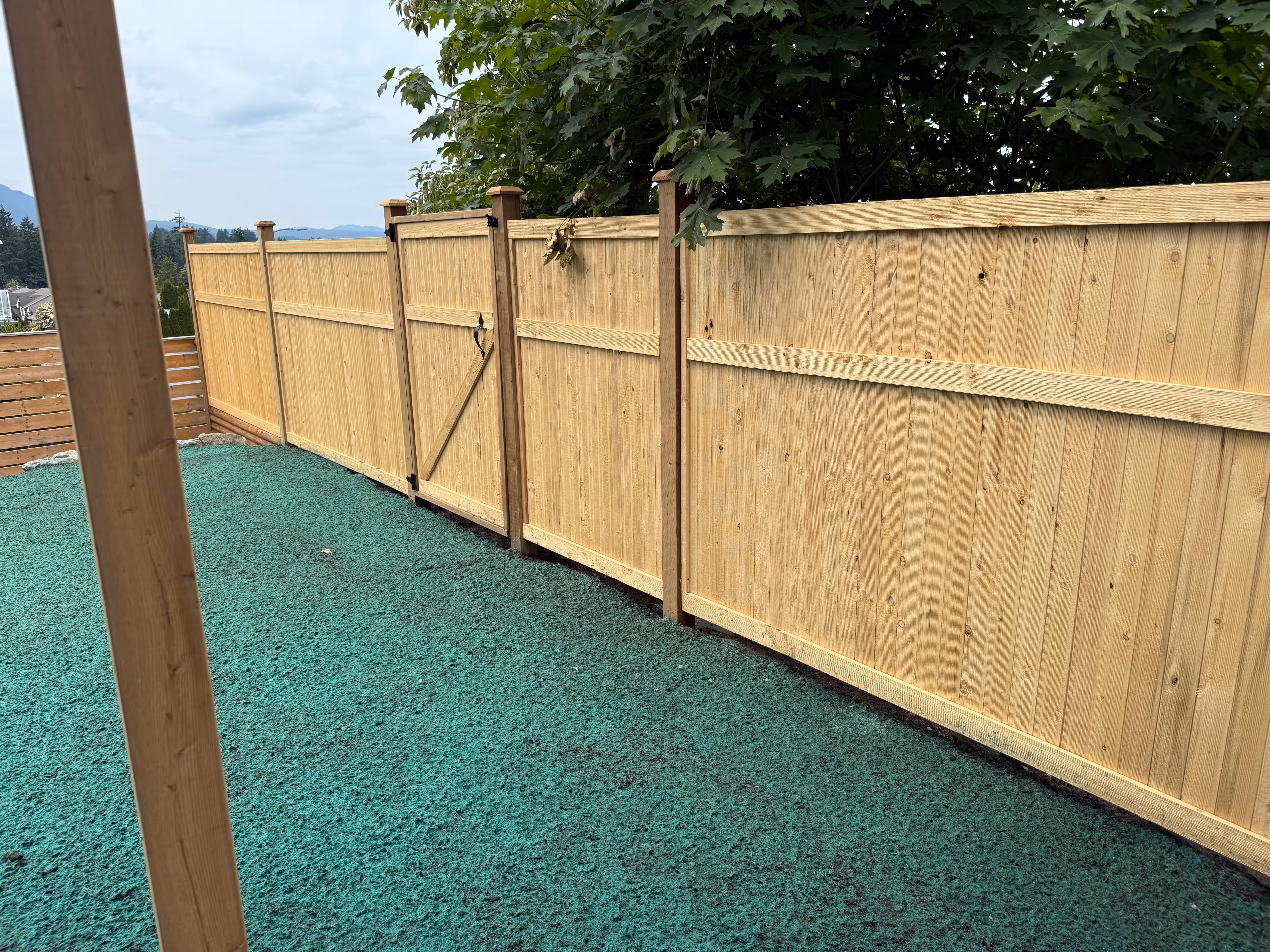 Cedar privacy fence installed in Nanaimo